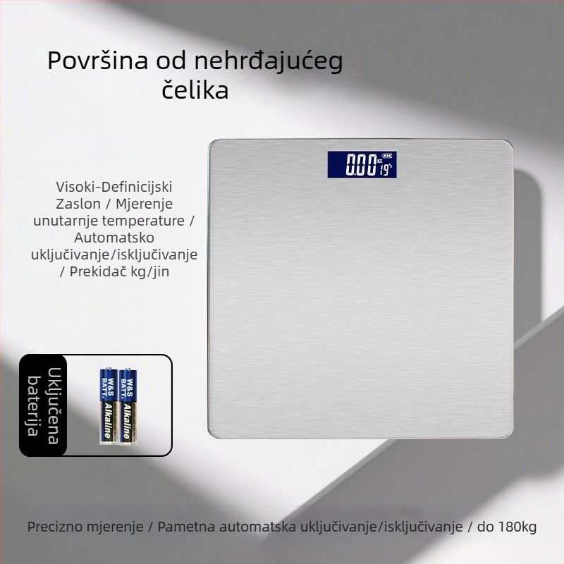 Domaća digitalna vaga za mjerenje tjelesne težine – visoka preciznost, napajanje baterijom, mjerenje tjelesne težine, maksimalna nosivost 150 kg