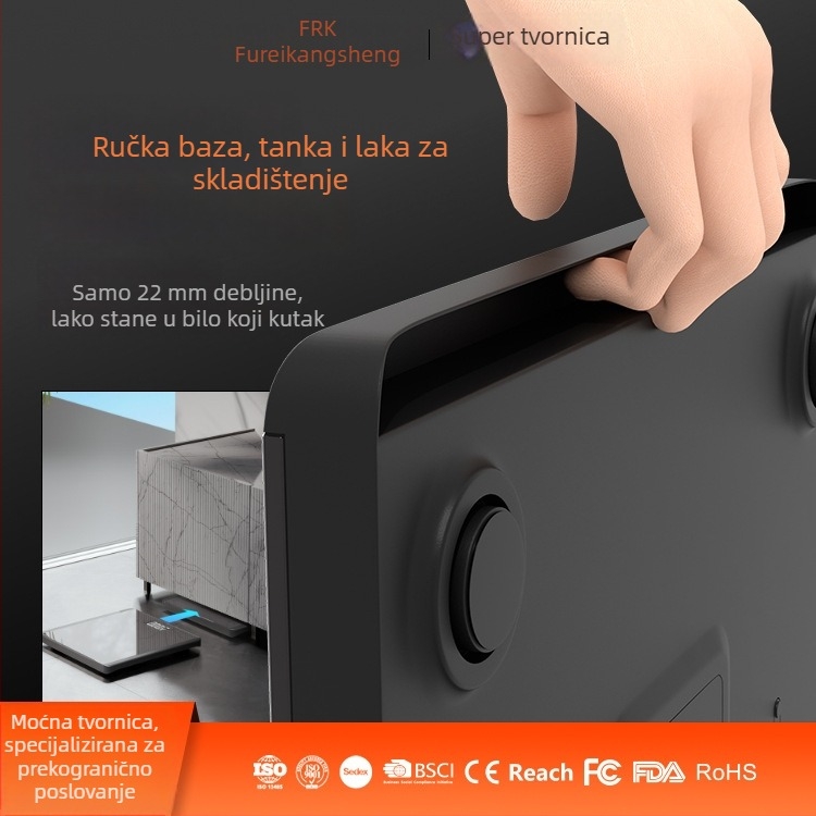 Digitalna vaga za tjelesnu masu s mjerenjem masnog tkiva i vode, kapacitet 3–180 kg, 2-inčni LCD zaslon, kaljeno staklo, model B88