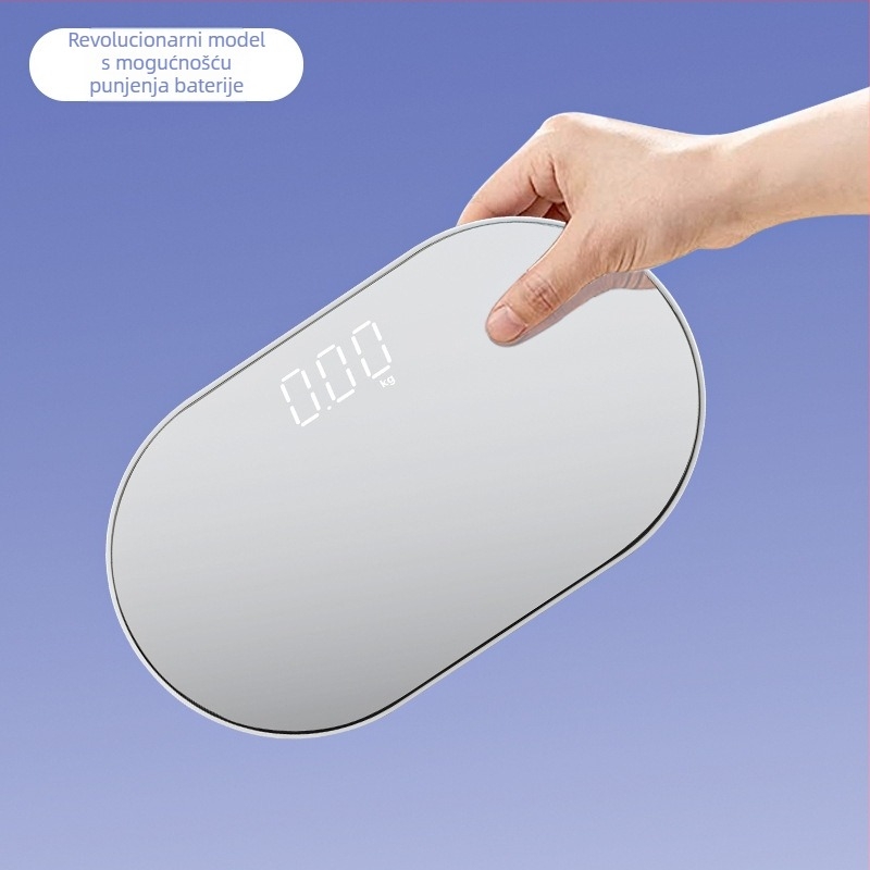 Bluetooth vaga Time Star BF2030 s LED zaslonom, USB punjenjem, mjerenje tjelesne masnoće i vlage, raspon težine 0.2–180 kg