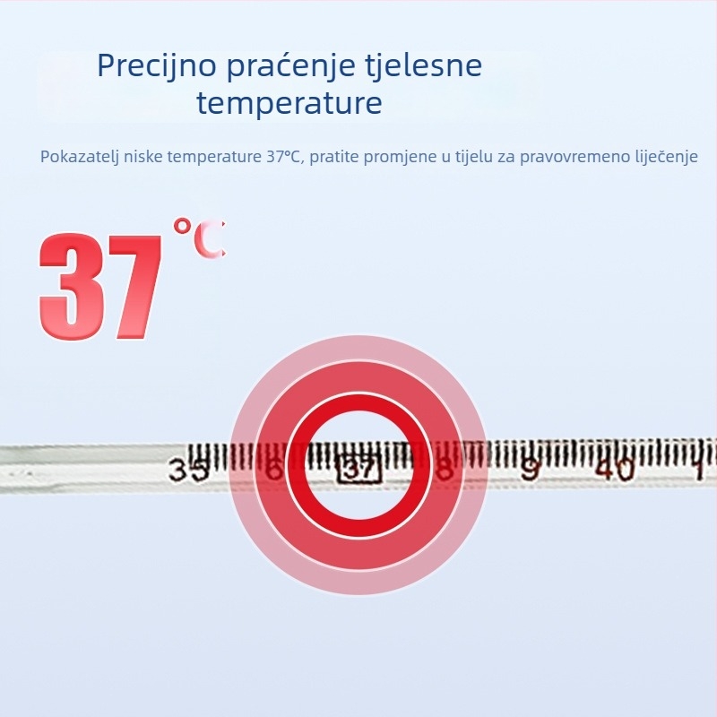 Stakleni termometar s trokutastim štapom za odrasle i djecu, brzo mjerenje temperature, za oralno i pazuh mjerenje