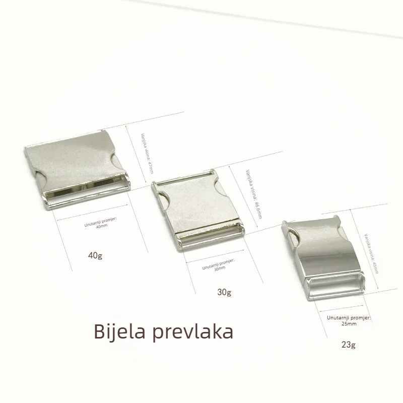 Spona od cinkove legure, model 0031, namijenjena za odjeću, torbe i hardverske dodatke; podesiva; prilagodljiva