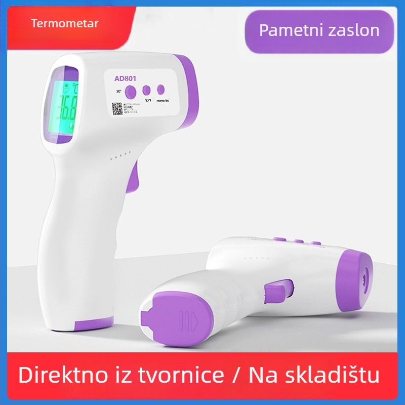 Infracrveni termometar za čelo, prijenosni medicinski termometar za kućnu upotrebu, model 111, mjerenje na čelu, pogodan za djecu i odrasle, napajanje suha baterija