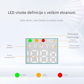 Infracrveni termometar za čelo i uho – dvostruki način rada, očitanje u 1 sekundi, model 809, AAA×2 baterije