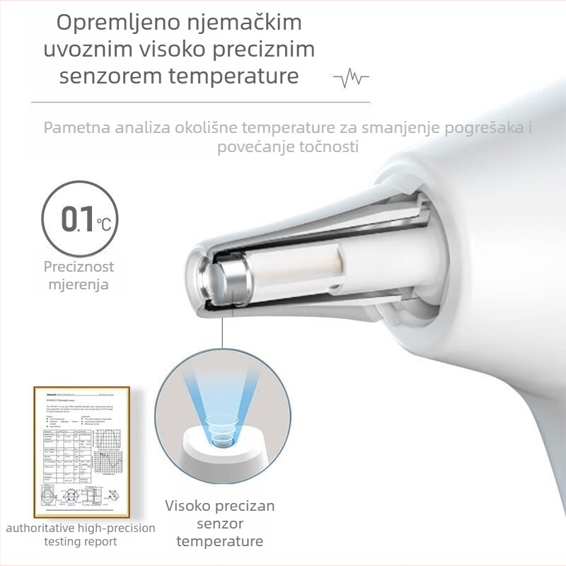 Infracrveni termometar za čelo i uho – dvostruki način rada, očitanje u 1 sekundi, model 809, AAA×2 baterije