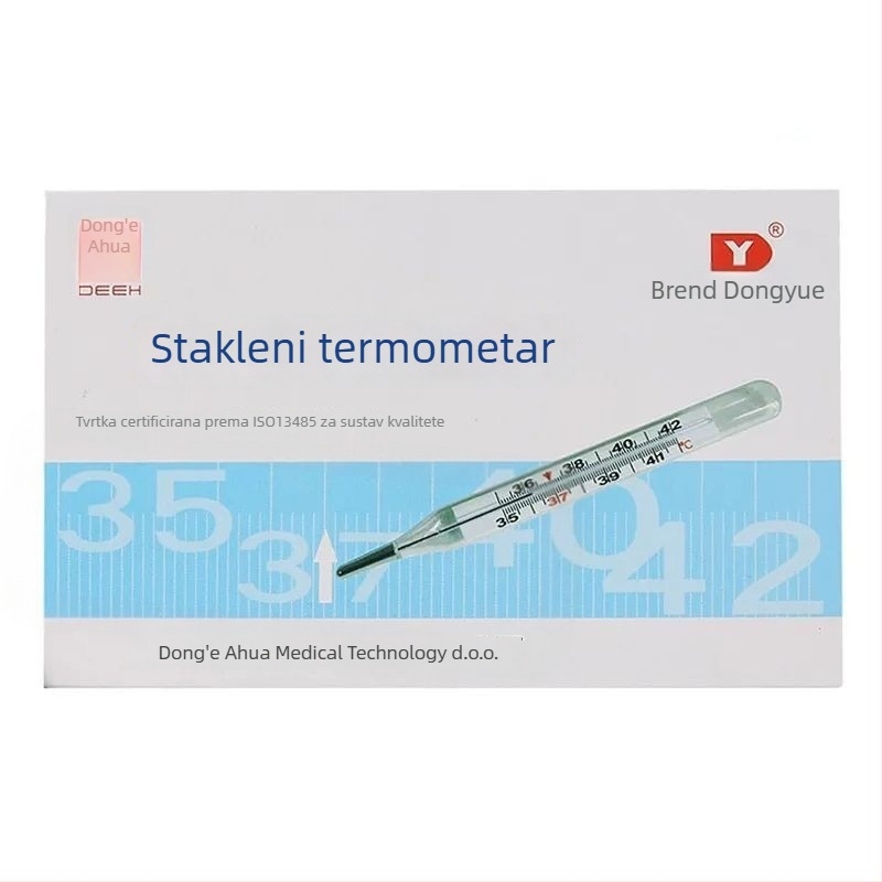 Stakleni medicinski termometar sa živom za aksilarno mjerenje – za djecu i odrasle, Dongyue, model Internal Standard Type