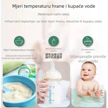 Čelo infracrveni termometar, bez kontakta, ručni digitalni termometar (3–5 cm)
