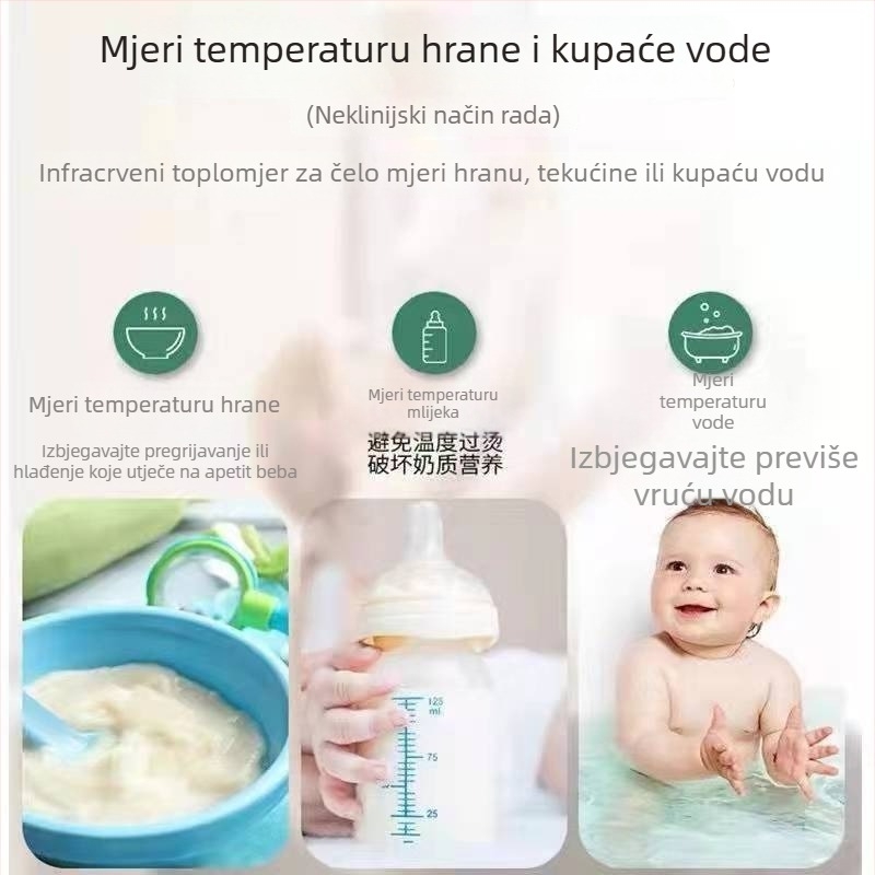 Čelo infracrveni termometar, bez kontakta, ručni digitalni termometar (3–5 cm)