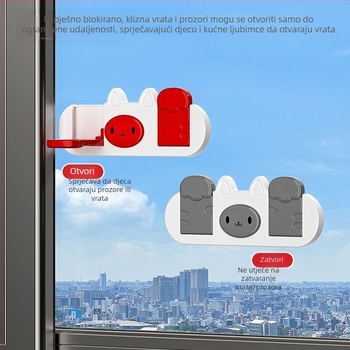 Vrata sigurnosna brava i zaustavljač – za prozore i garderobu, klizna vrata, dječja sigurnost, model 25R