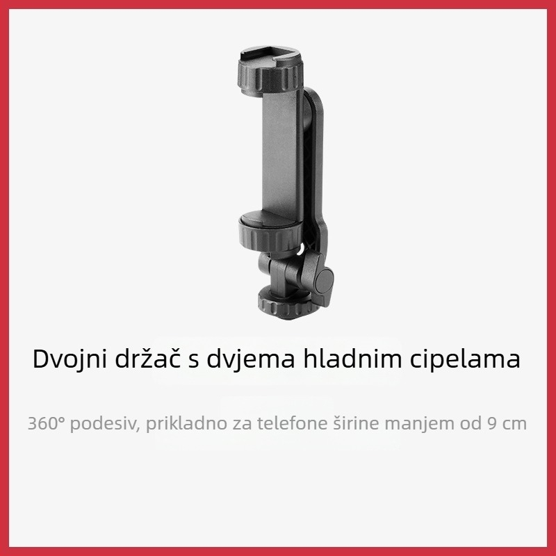 Weifeng U-oblik držač za mobitel, aluminijska legura, dvostruki hladni cip, rotirajući, klip za telefon i tablet, kompatibilan sa tripodom