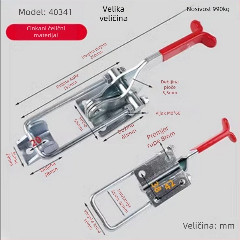 Brza stezna skoba s prilagodljivim zaključavanjem, galvanizirano željezo, model 431, Privilege