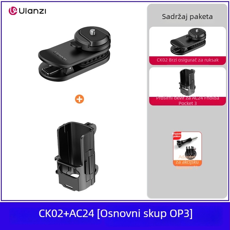 Magnetski klip za ruksak – dodatak za DJI Pocket 3 i Action 5 Pro (ABS, 43 g)