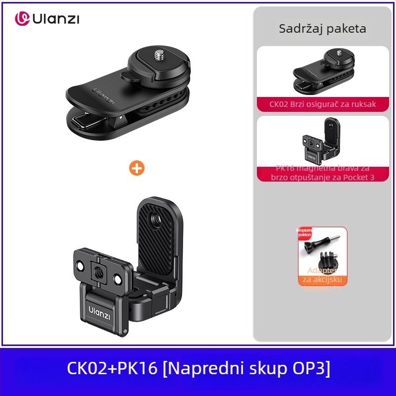 Magnetski klip za ruksak – dodatak za DJI Pocket 3 i Action 5 Pro (ABS, 43 g)