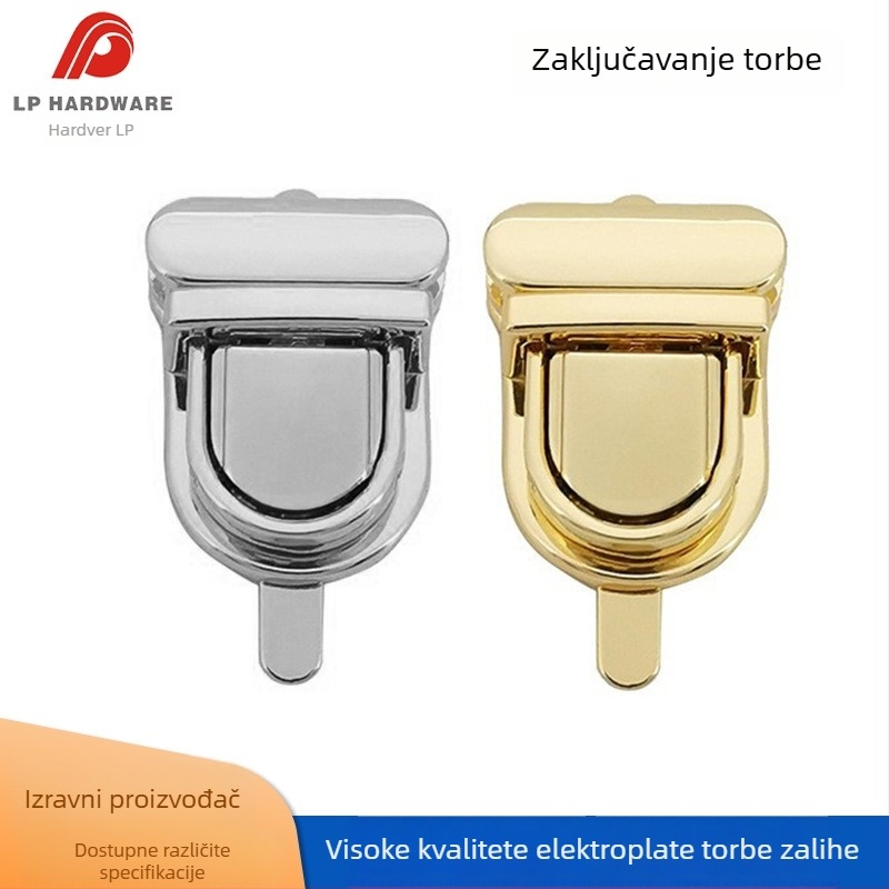 Klip za zaključavanje torbice, Lebi hardware, cinkova zlitina, elektroplatiranje, tip Duck Tongue