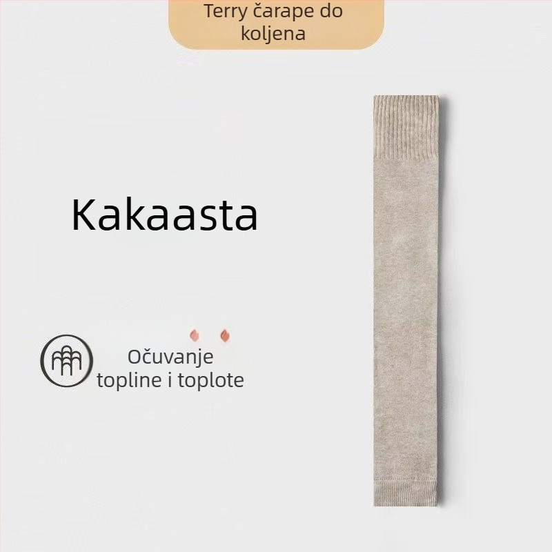 Ženske čarape iznad koljena, poliestersko vlakno, zaštita lista, zimska toplina