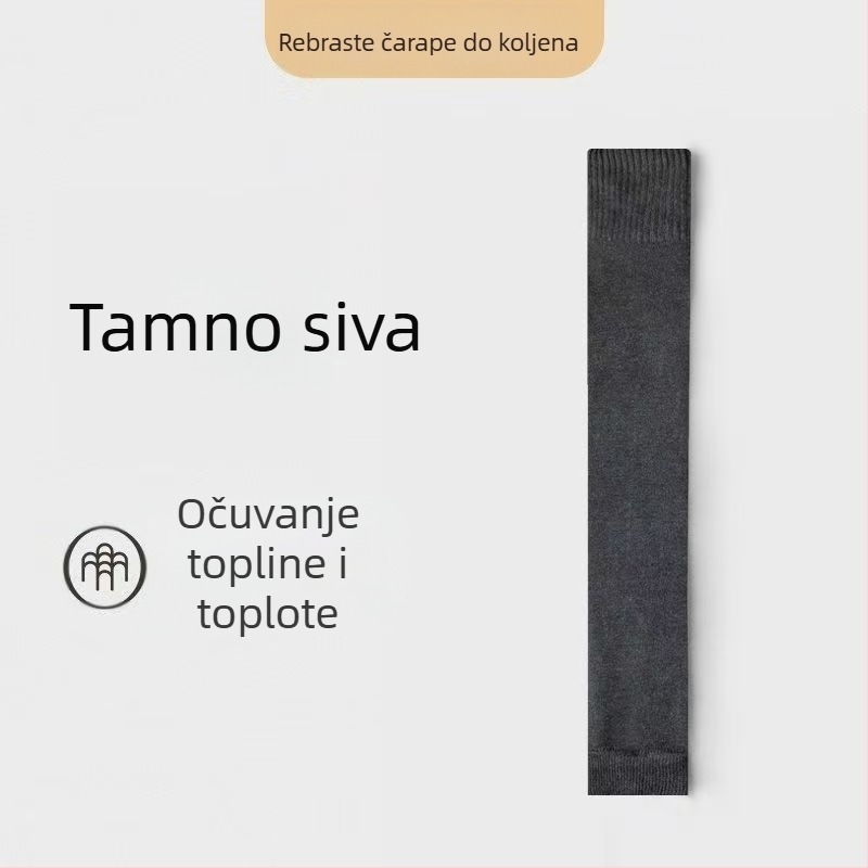 Ženske čarape iznad koljena, poliestersko vlakno, zaštita lista, zimska toplina