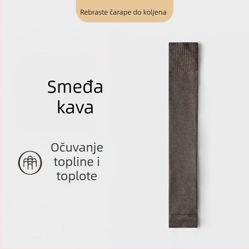 Ženske čarape iznad koljena, poliestersko vlakno, zaštita lista, zimska toplina