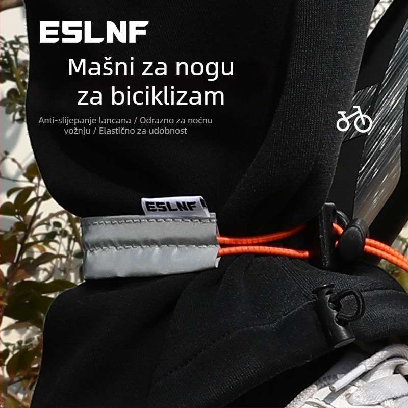 ESLNF pojas za nogu za bicikl s najlonskim trakom, reflektirajući materijal, elastična konstrukcija i prilagodljiva kopča