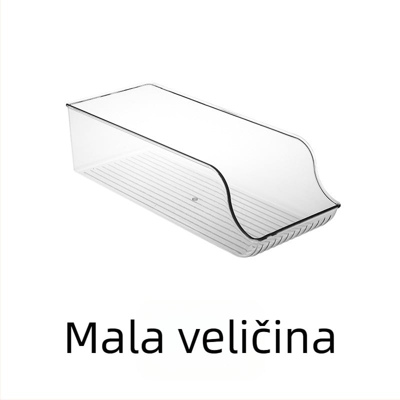 Organizator za hladnjak – izvlačna kutija od PET-a za limenke i boce, prozirna, 12 L, model Small/Large