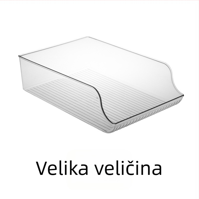 Organizator za hladnjak – izvlačna kutija od PET-a za limenke i boce, prozirna, 12 L, model Small/Large