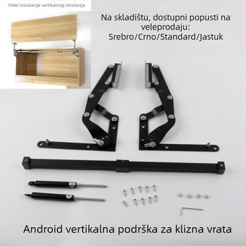 Vertikalni preklopni oslonac šipke za vrata ormara | Materijal: cinkova legura + željezo | Model: D-3401 | Stil: moderni minimalistički