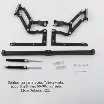 Vertikalni preklopni oslonac šipke za vrata ormara | Materijal: cinkova legura + željezo | Model: D-3401 | Stil: moderni minimalistički