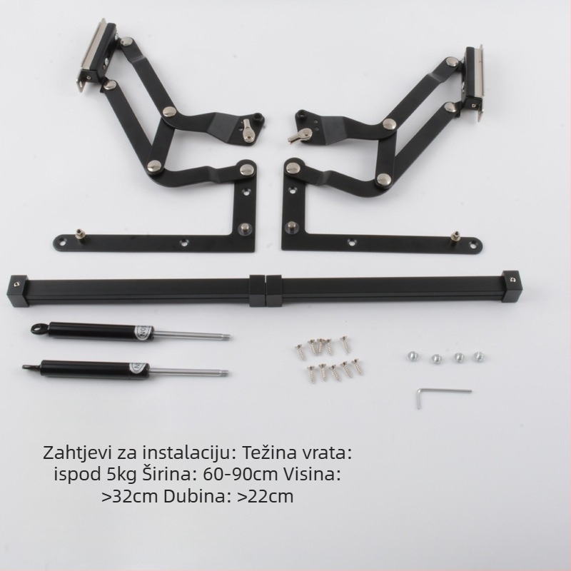 Vertikalni preklopni oslonac šipke za vrata ormara | Materijal: cinkova legura + željezo | Model: D-3401 | Stil: moderni minimalistički