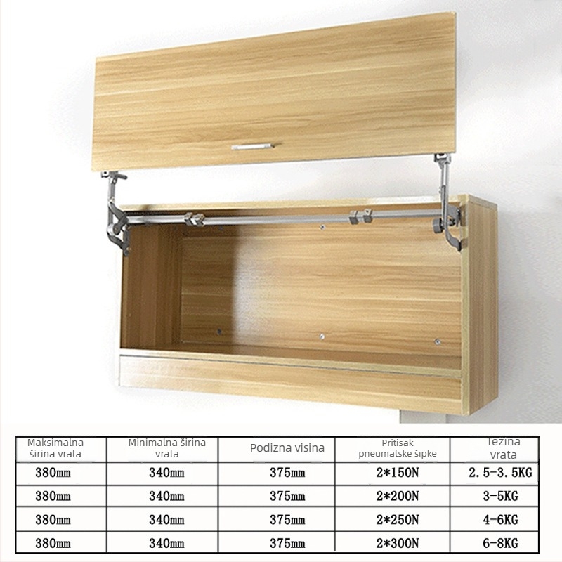 Vertikalni preklopni oslonac šipke za vrata ormara | Materijal: cinkova legura + željezo | Model: D-3401 | Stil: moderni minimalistički