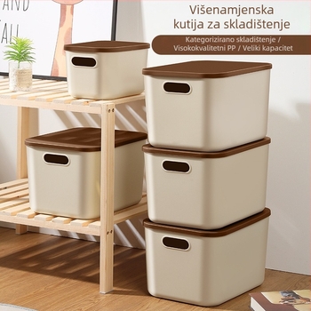 Stolna kutija za skladištenje, plastika PP5, 15L kapacitet, japanskog stila, jednofarbni organizator