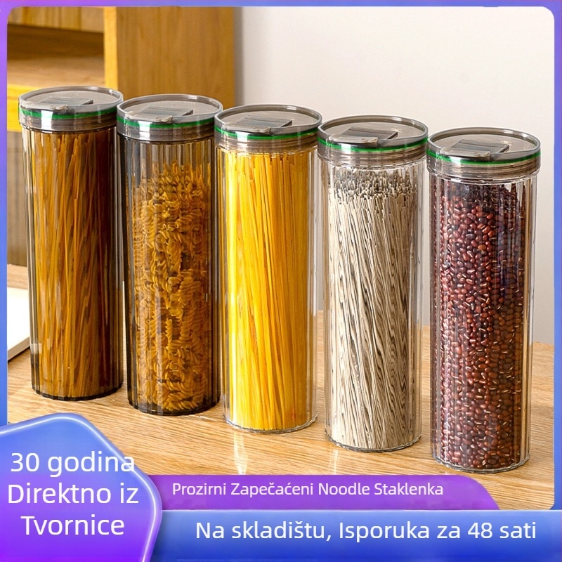 Kutija za pohranu tjestenine, prozirna, zatvoriva, okrugla (kapacitet 1-2 L, plastika)
