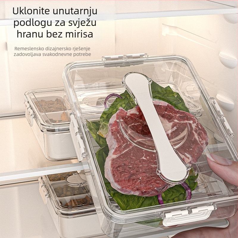 Plastična kutija za začine za suhe paprike, zatvorena, kvadratnog oblika, kapacitet 1–2 L, moderni minimalistički dizajn