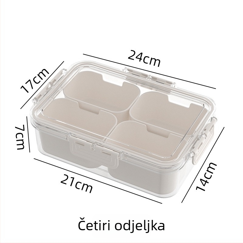 Plastična kutija za začine za suhe paprike, zatvorena, kvadratnog oblika, kapacitet 1–2 L, moderni minimalistički dizajn