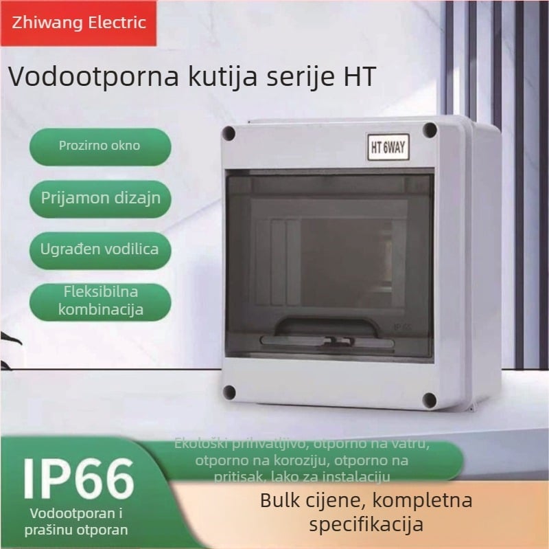 HT6 serija unutarnja kutija za razvod, 6 krugova, 4 reda, IP65 zaštita, ABS kućište, montaža na zid