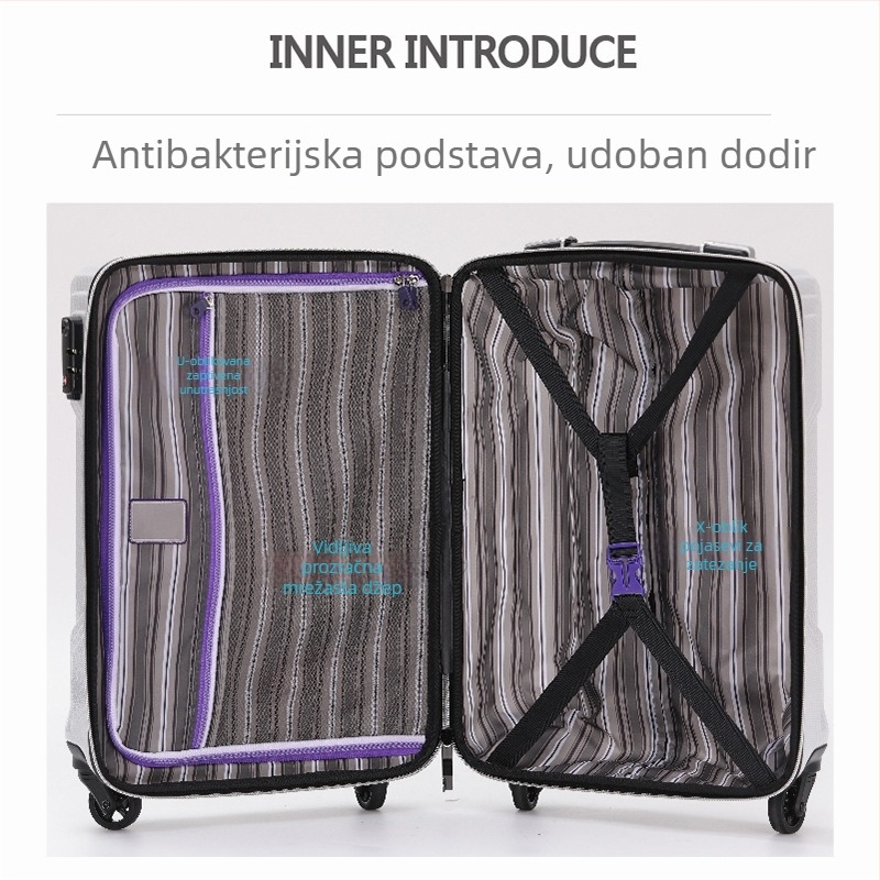 Karbonski kofer za ručnu prtljagu — ultralak, 1,9 kg, univerzalni kotači, zatvarač na zip, TSA zaključavanje s kodom