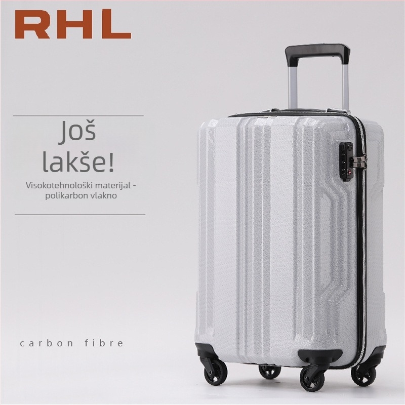 Karbonski kofer za ručnu prtljagu — ultralak, 1,9 kg, univerzalni kotači, zatvarač na zip, TSA zaključavanje s kodom