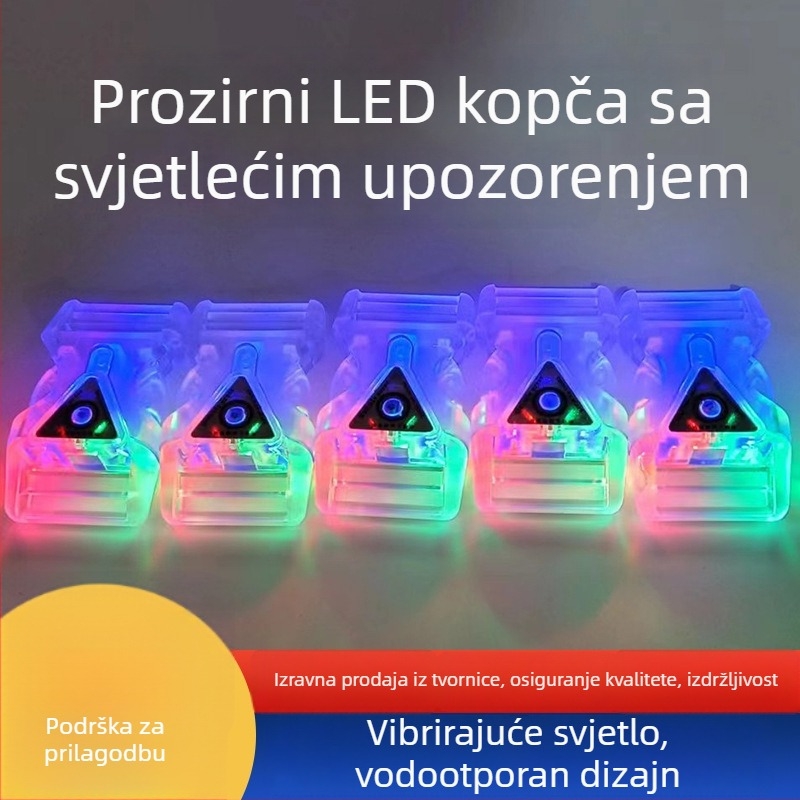Prilagodljiva dvodijelna plastična kopča s prozirnim LED osvjetljenjem, za ruksake i kućne ljubimce