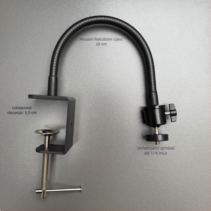 Stolna držač za kameru s C-klipom, legura, vijak 1/4 in, pan/tilt