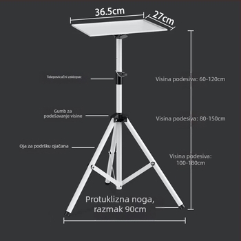 Projektorski nosač za pod – univerzalni, brenda Pigeon Shadow. Pogodan za dom, dnevni boravak, spavaću sobu, ured, trgovačke prostore, konferencijsku dvoranu