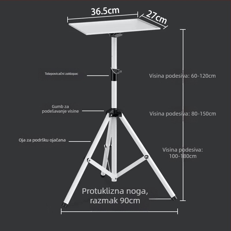 Projektorski nosač za pod – univerzalni, brenda Pigeon Shadow. Pogodan za dom, dnevni boravak, spavaću sobu, ured, trgovačke prostore, konferencijsku dvoranu