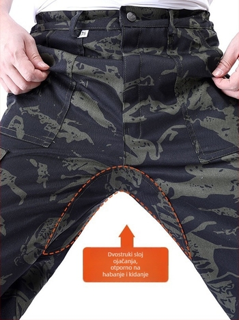 Kamuflažne radne hlače, slobodan kroj, otporne na habanje, za vanjske građevinske radove, unisex, odrasli, proljeće-ljeto-jesen