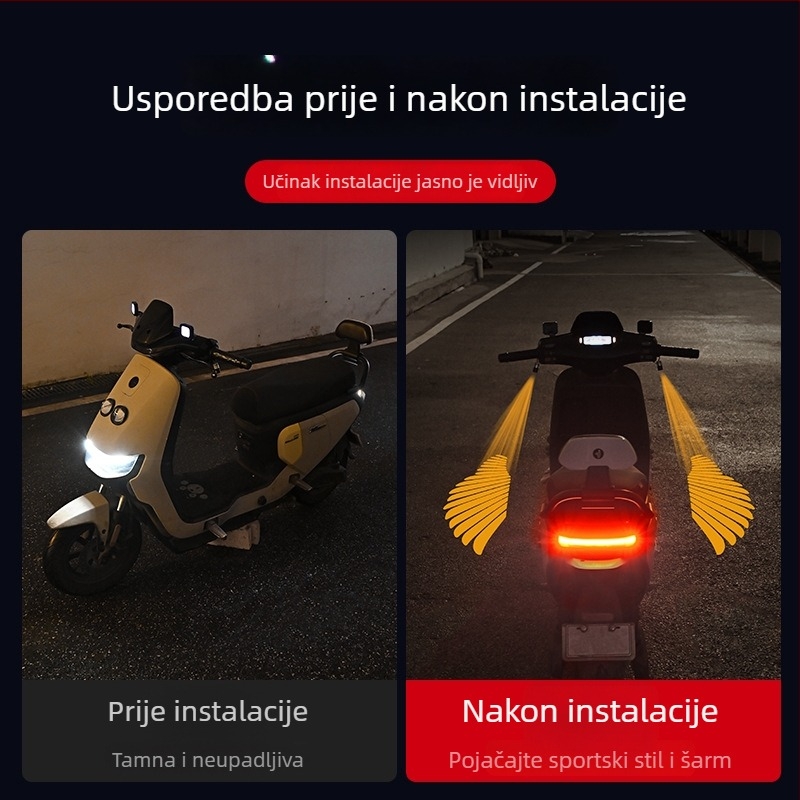 LED projektor svjetla s anđelovim krilima za motocikl – univerzalno, 12-24V, 3W, montaža u prednjem unutarnjem prostoru