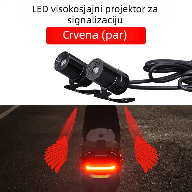 LED projektor svjetla s anđelovim krilima za motocikl – univerzalno, 12-24V, 3W, montaža u prednjem unutarnjem prostoru