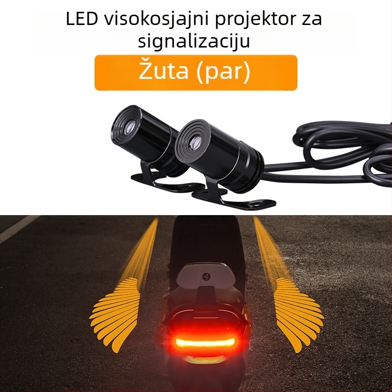 LED projektor svjetla s anđelovim krilima za motocikl – univerzalno, 12-24V, 3W, montaža u prednjem unutarnjem prostoru