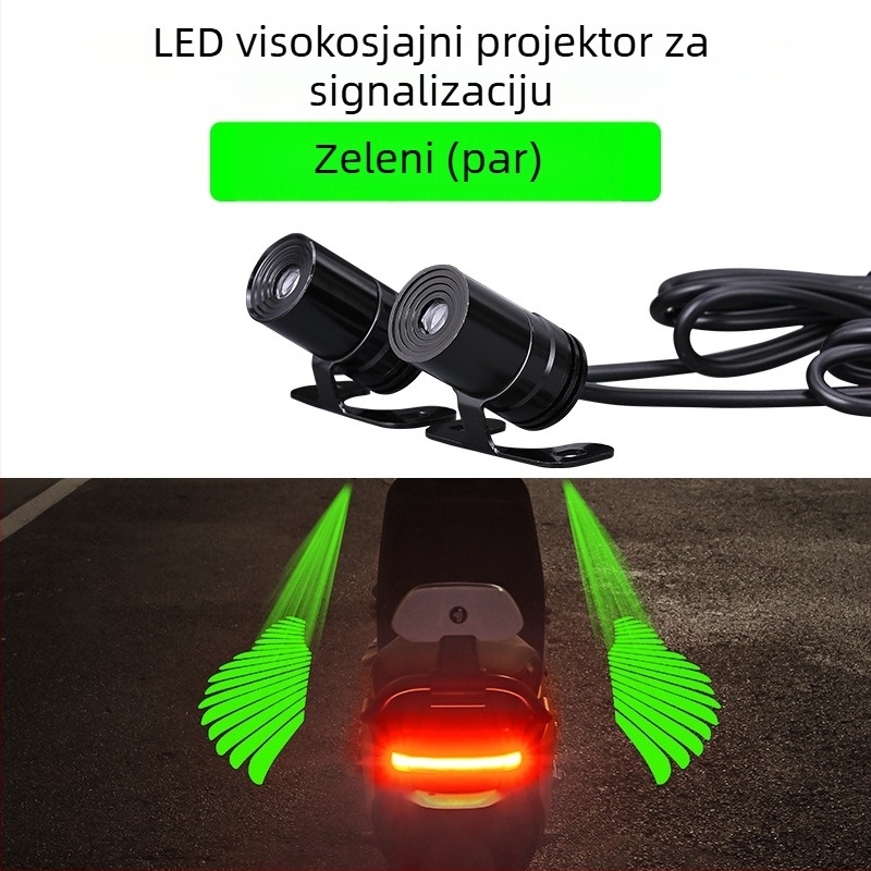 LED projektor svjetla s anđelovim krilima za motocikl – univerzalno, 12-24V, 3W, montaža u prednjem unutarnjem prostoru