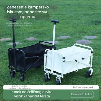 Sklopiva kolica s četiri kotača i čeličnim okvirom, prijenosni skladišni kolica s mogućnošću ispisa logotipa i prilagodbe