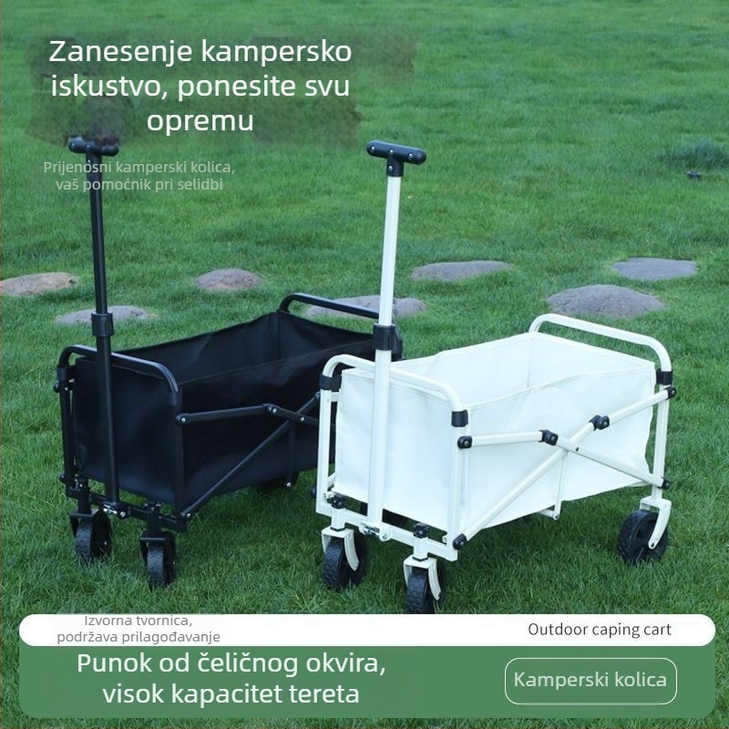 Sklopiva kolica s četiri kotača i čeličnim okvirom, prijenosni skladišni kolica s mogućnošću ispisa logotipa i prilagodbe