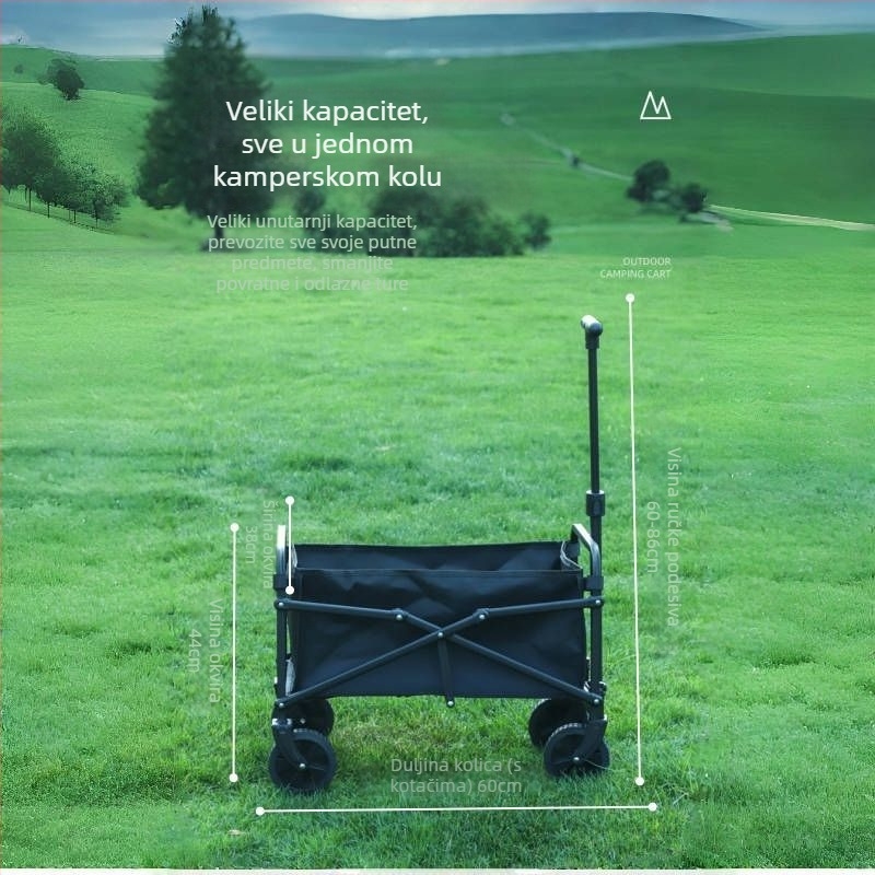 Sklopiva kolica s četiri kotača i čeličnim okvirom, prijenosni skladišni kolica s mogućnošću ispisa logotipa i prilagodbe