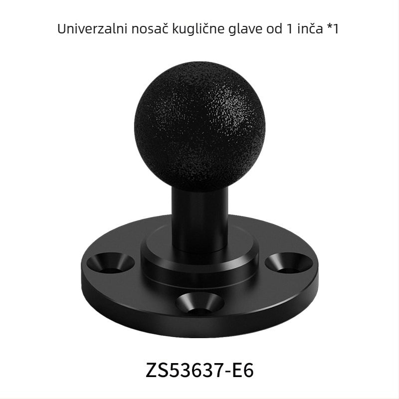 Držač flange za GoPro s 1/4-inč kuglastom glavom — aluminijski spoj, zidni ili stolni montaža, nosivost 2-5 kg.