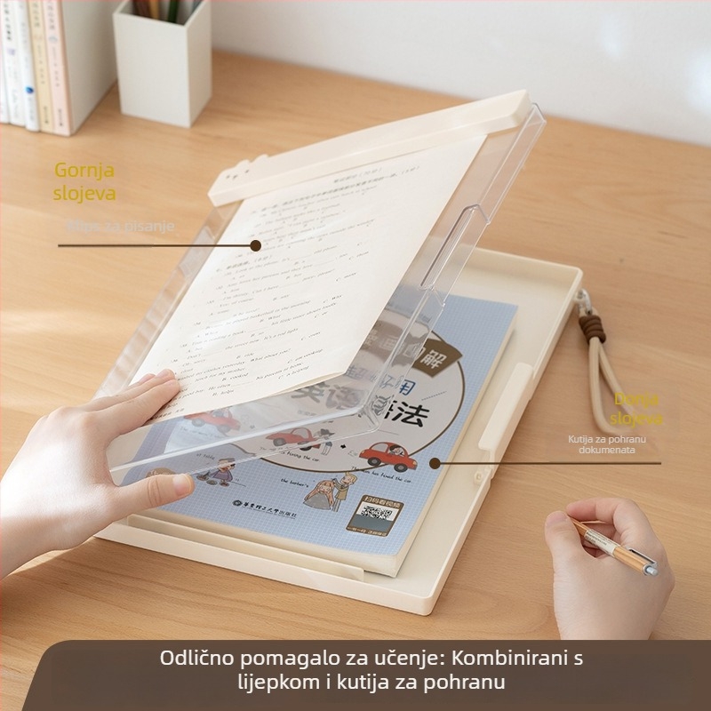 Dvostruka mapa za dokumente s klipom ploče, radnim pločom i klipom za partiture; ABS materijal, Sd-273, Prilagodba dostupna, Ispis logotipa moguć