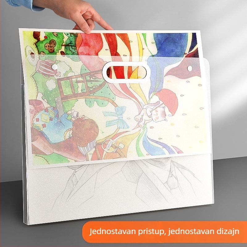 Album za pohranu umjetničkih djela — model crtačka torba, PP materijal, debljina 3 cm, prilagodba dostupna, tiskanje logotipa moguće