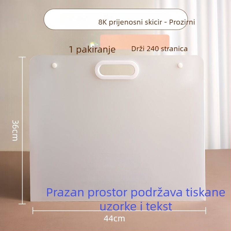 Album za pohranu umjetničkih djela — model crtačka torba, PP materijal, debljina 3 cm, prilagodba dostupna, tiskanje logotipa moguće